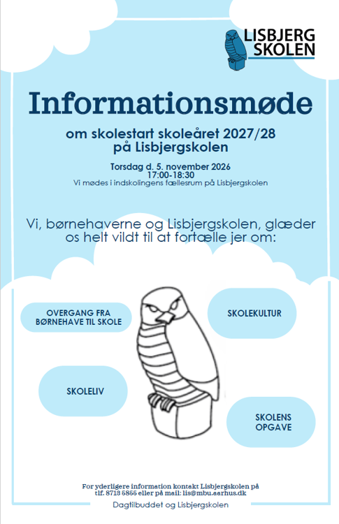 Informationsmøde 2026 dagtilbuddet og lisbjergskolen